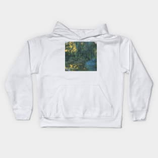 Water Lily Pond and Weeping Willow - Claude Monet Kids Hoodie